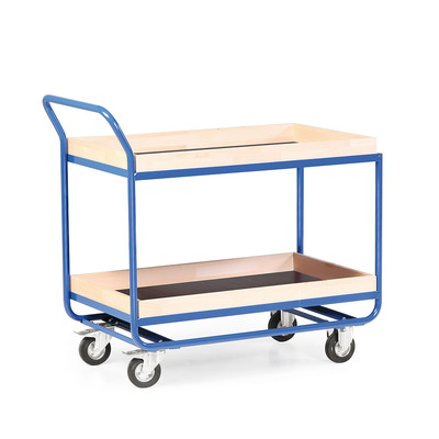 Produktbild: Stahlrohr-Tischwagen mit 75mm Holzrand
