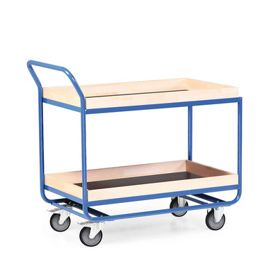 Produktbild: Stahlrohr-Tischwagen mit 75mm Holzrand