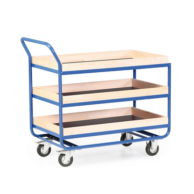 Produktbild: Stahlrohr-Tischwagen mit 75mm Holzrand