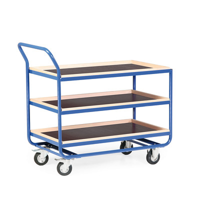 Produktbild: Stahlrohr-Tischwagen mit 30mm Holzrand