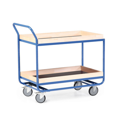 Produktbild: Stahlrohr-Tischwagen mit 75mm Holzrand