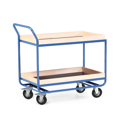Produktbild: Stahlrohr-Tischwagen mit 75mm Holzrand
