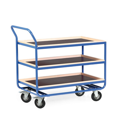 Produktbild: Stahlrohr-Tischwagen mit 30mm Holzrand