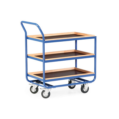Produktbild: Stahlrohr-Tischwagen mit 30mm Holzrand