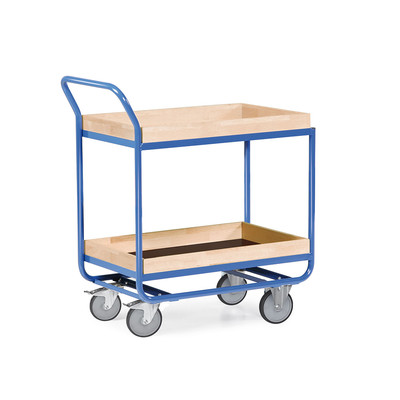 Produktbild: Stahlrohr-Tischwagen mit 75mm Holzrand