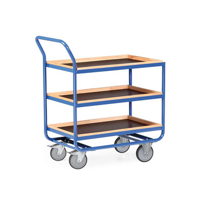 Produktbild: Stahlrohr-Tischwagen mit 30mm Holzrand
