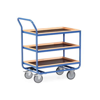 Produktbild: Stahlrohr-Tischwagen mit 30mm Holzrand