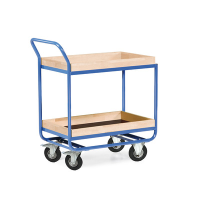 Produktbild: Stahlrohr-Tischwagen mit 75mm Holzrand